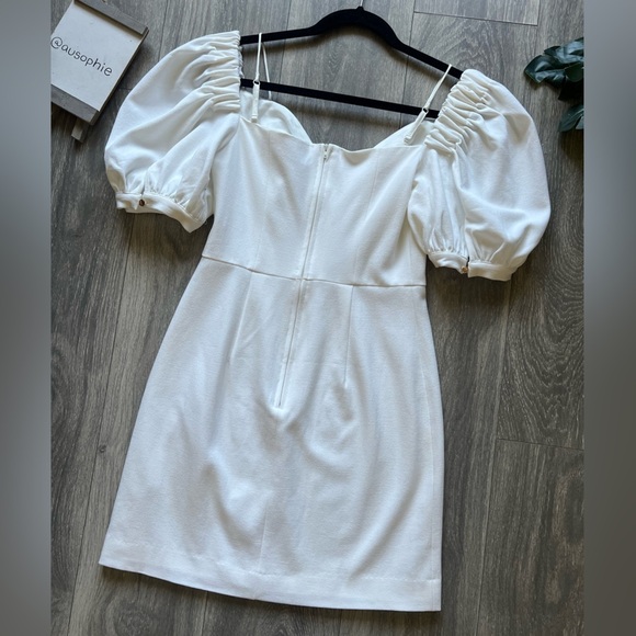 Keepsake the label puff sleeve off the shoulder mini dress in white. Size 4 - Picture 7 of 12